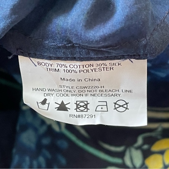 Johnny Was Annia Long Bohemian Blue Floral Print Kaftan Maxi Dress Size Medium - Picture 7 of 8